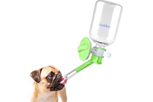 Andiker No-Drip Dog Water Dispenser Bottle-Dog Kennel Cage Water Dispenser Water Drinker Kettle for Pets can be Raised and Lowered Drinking Water Feeding Cage Water Bottle for Dogs (Green)