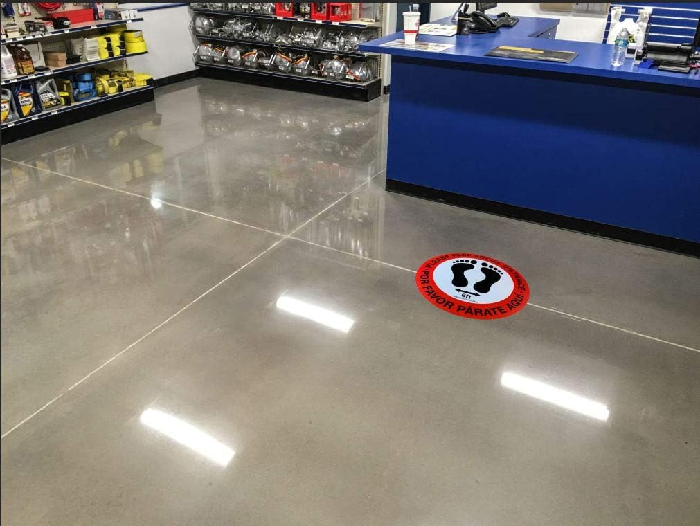 P.Q.P. 12 Round Vinyl Social Distancing Safety Floor
