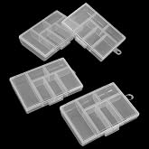 4 Pack Small Organizer Box with Dividers, Clear Compartment Organizer Box | Plastic Travel Small Bead Organizer for Jewelry Fishing Tackles Earring Beads, Small Storage Containers for DIY Crafts