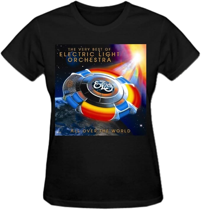 Amazon.com: Electric Light Orchestra All Over The World T Shirt Women Black (6932417548599): Books