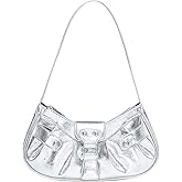 Verdusa Women's Pleated Hobo Shoulder Bag PU Leather Clutch Handbag