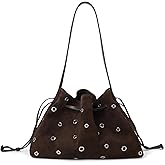 Madewell Women Suede Drawstring Shoulder-Eyelet Dark Carob One Size