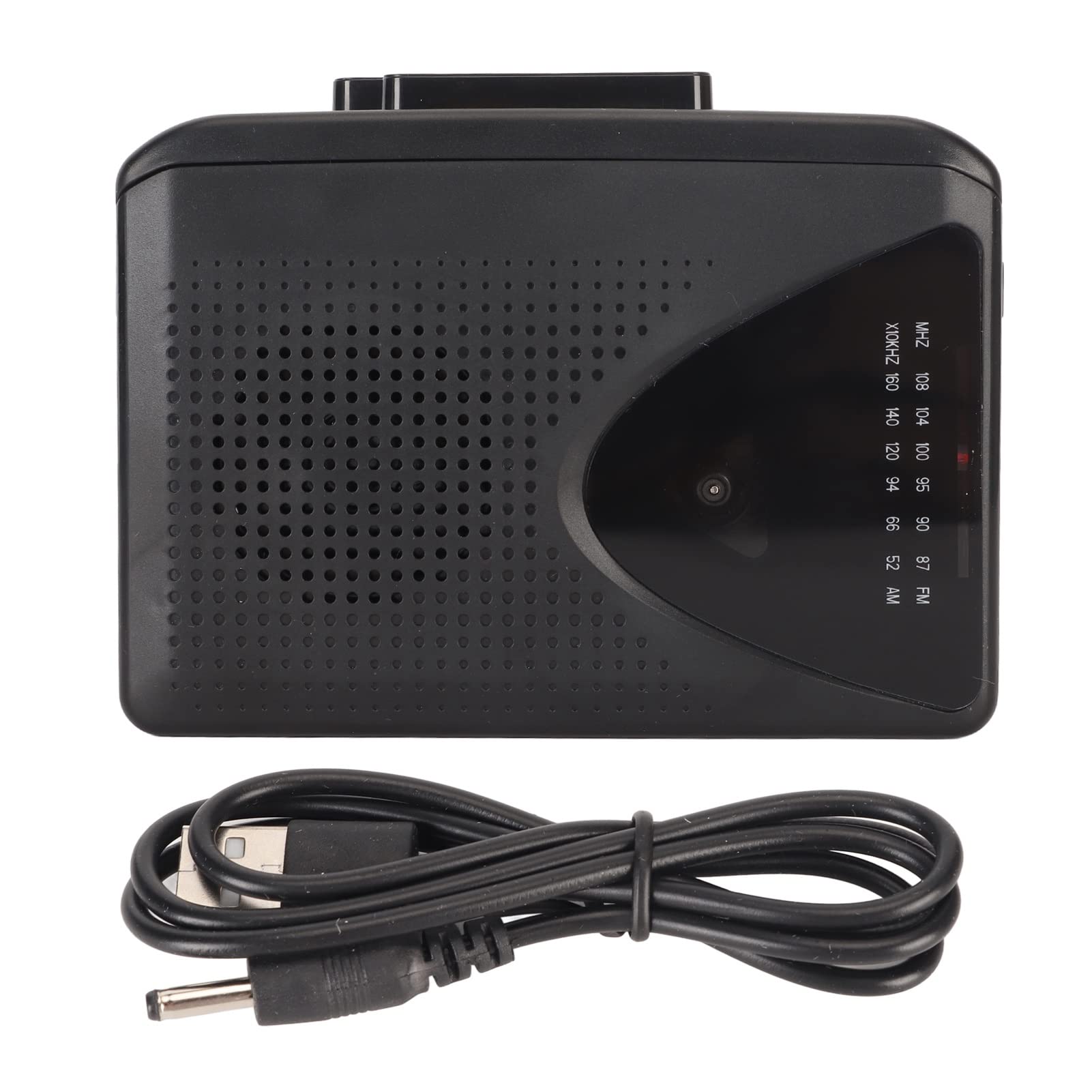 Portable Cassette Player, Personal Cassette Player with 3.5mm Earphone Jack, Supports FM AM Radio Stereo (Black)