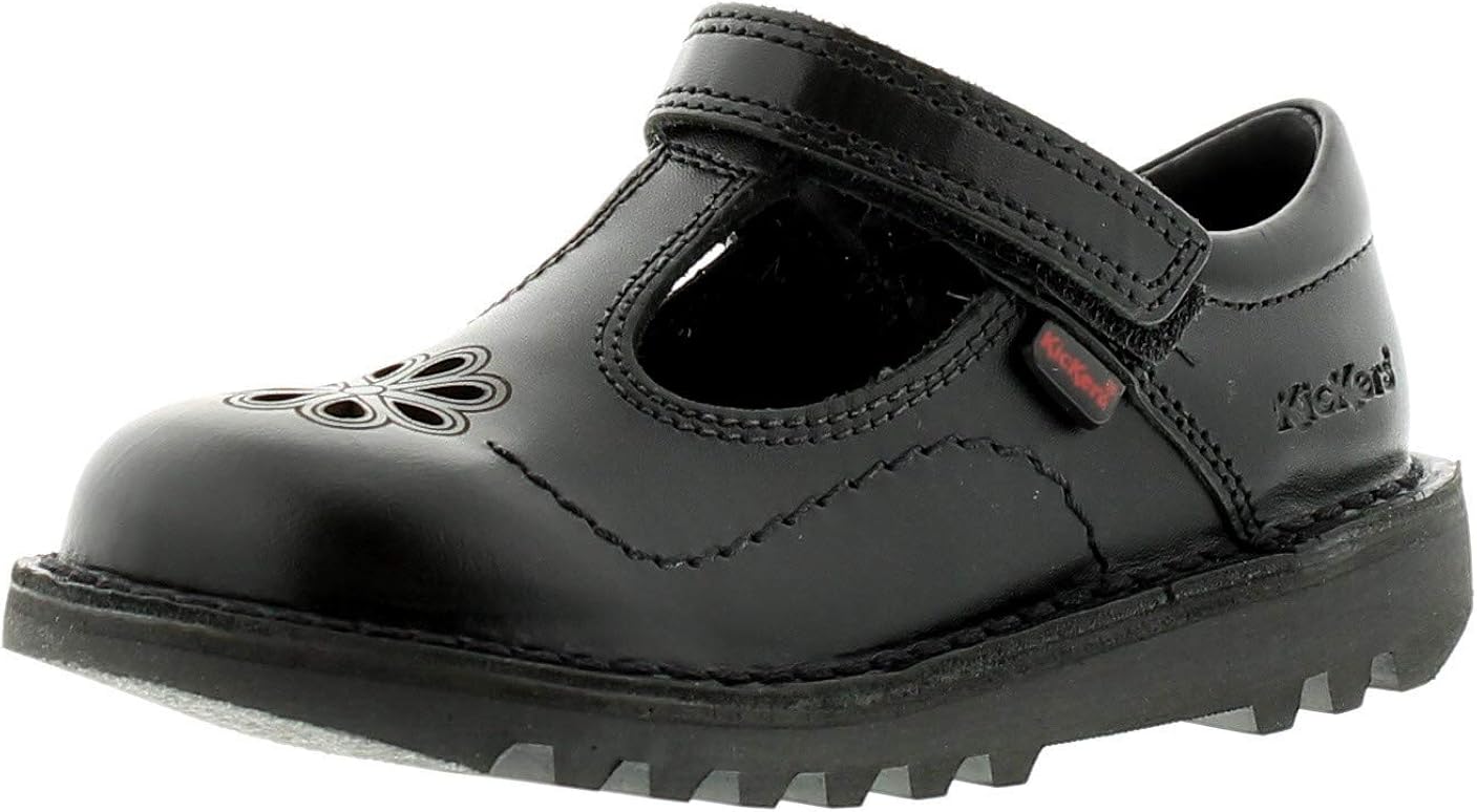 Kickers Tbar Flutter Girls School Shoes Black 12 Child UK Amazon.co.uk Shoes & Bags