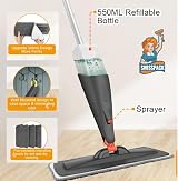 SwissPack Spray Mop for Floors with 4 Pads 600ml Refillable Bottle Grey view 5