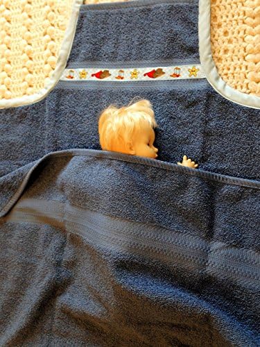 Blue with Blue Cowboy Boots and Hat Baby &amp; Toddler Bath Time Aprons