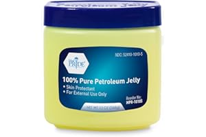 MED PRIDE Pure White Petroleum Jelly Tub Skin Protectant and Moisturizer for Dry Skin Rashes Burns Wounds Chapped Lips Diaper Rash (13 Ounce (Pack of 1))