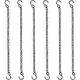 Smidaben 28 inch Hooked Hanging Chain, Used for Bird feeders, Bird Baths, hydroponic Plants, Lanterns, Wind Chimes, Flower Baskets, billboards, and Decorative Purposes, 6 Pieces in Black