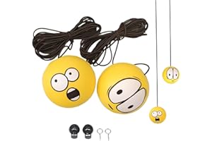 Garage Tennis Ball Parking Aid, Garage Parking Aid, Cute & Funny Big Eyes Assist with Rope, Double Ball Stops Guide System, C