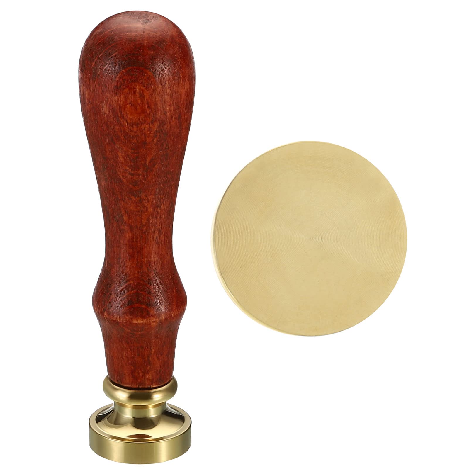 PATIKIL 20mm Round Blank Wax Seal Stamp, Removable Brass Head Without Carving Wooden Handle Retro for Envelope Invitation Wine Packing Gift Wrapping