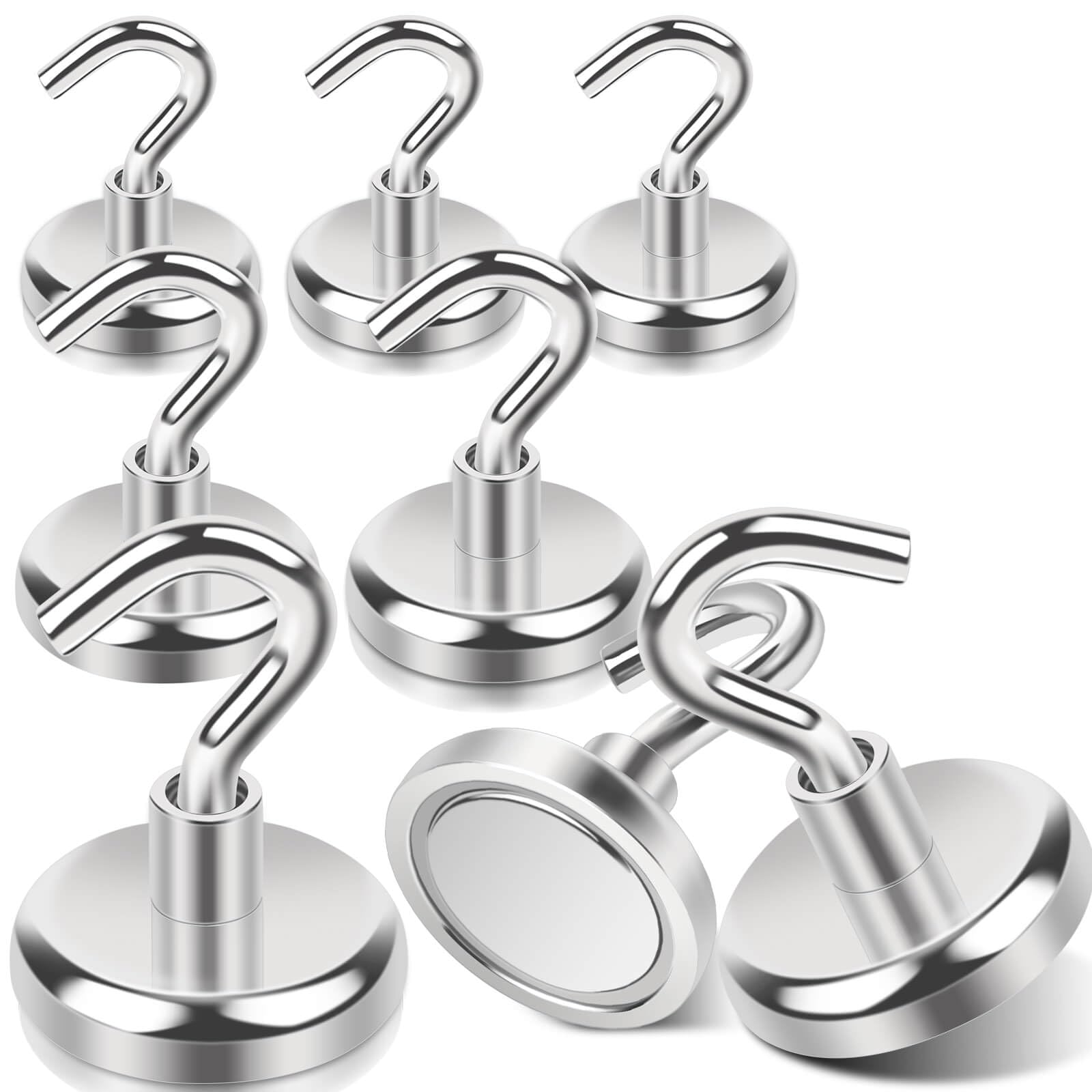 DGDUBRB Magnetic Hooks for Hanging, 65lb+ Super Strong Magnetic Hook for Cruise Cabins, Muti-Use Heavy Duty Neodymium Magnet with Hooks, Large Metal Magnet s for Fridge, Campervan, Kitchen