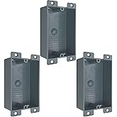 AIRTAK Old Work Shallow Electrical Outlet Box, Non-Metallic, 8 Cubic Inches, 2-Hour Fire Rated, ETL Listed, for Standard AWG Wiring, Home Renovation and Repair (3-Pack)