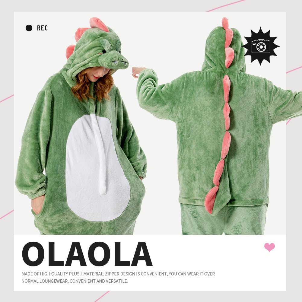 OLAOLA Adult Onesie, Animal Halloween Costume, Unisex Onesies Plush Cosplay Pajamas One-Piece Sleepwear