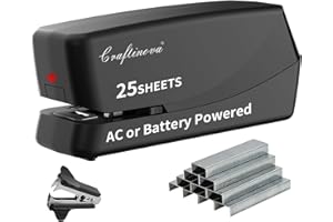 Craftinova Electric Stapler,Automatic,Inclued 2000 Staples and 1 Staple Remover, Heavy Duty Can Store 210 Staples，AC or Battery Powered Stapler Heavy Duty, 25 Sheet Capacity.