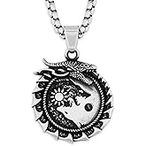 HAQUIL Viking Necklace, Skoll Hati Wolf Pendant, Viking Jewelry Gift for Men and Women
