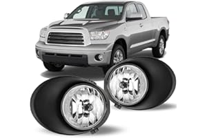 CPW Fog Lights Compatible with [2007 2008 2009 2010 2011 2012 2013 Toyota Tundra] Driving Fog Lights Pair + Wiring + Switch Kit Clear Lens