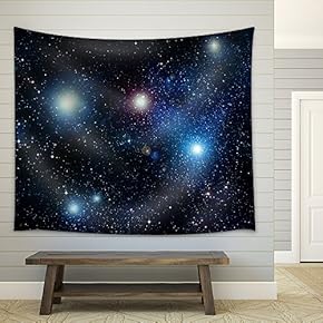 Stars in Space or Night Sky - Fabric Wall Tapestry Home Decor - 51x60 inches