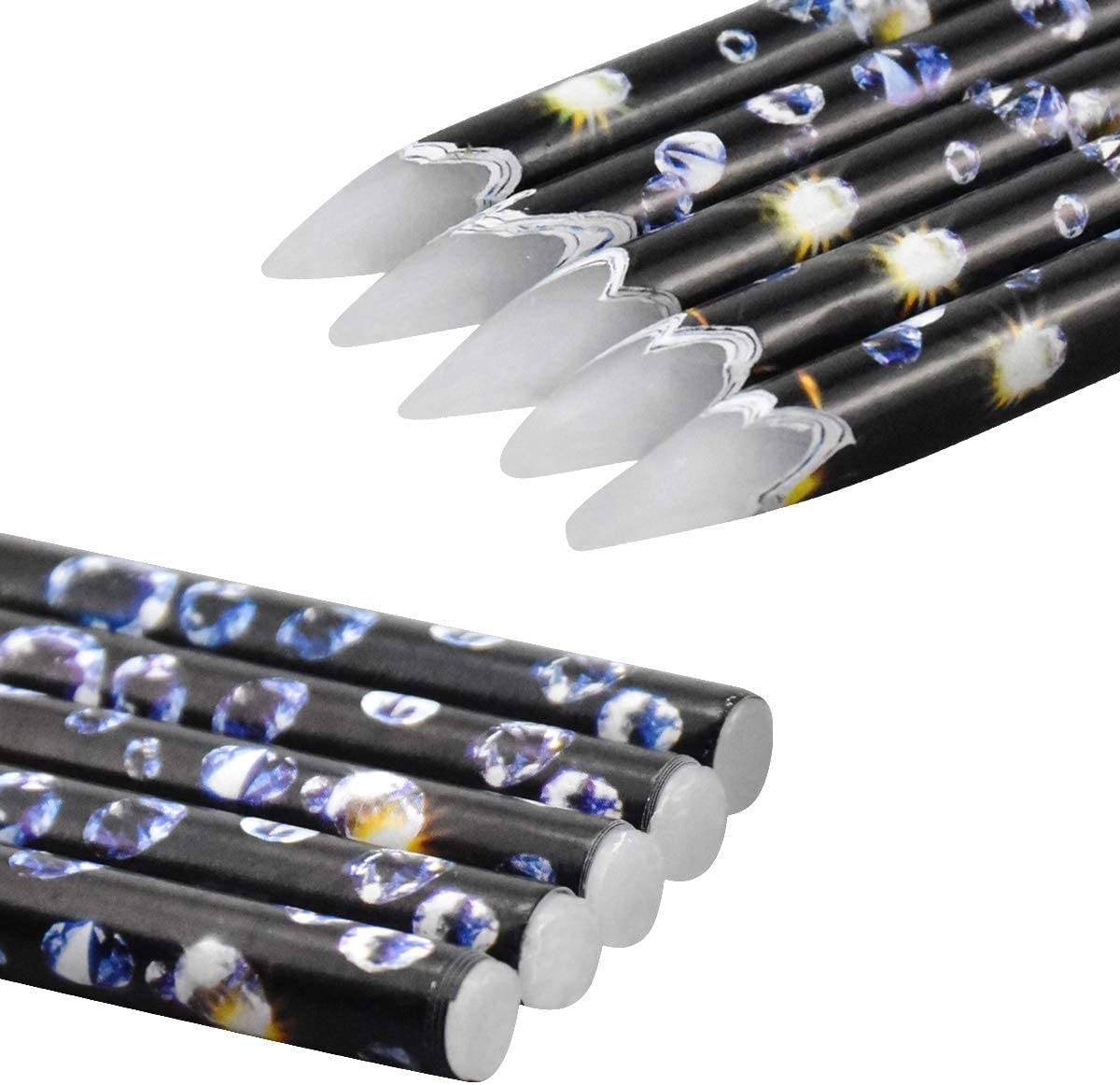 JP Arts & Crafts 5Pcs Rhinestone Picker for Nail Gems, Soft Wax Pencil Wax Pen for Diamonds for Nails, Nail Pencil Dotting Pen Diamond Painting Pen Tool Accessories