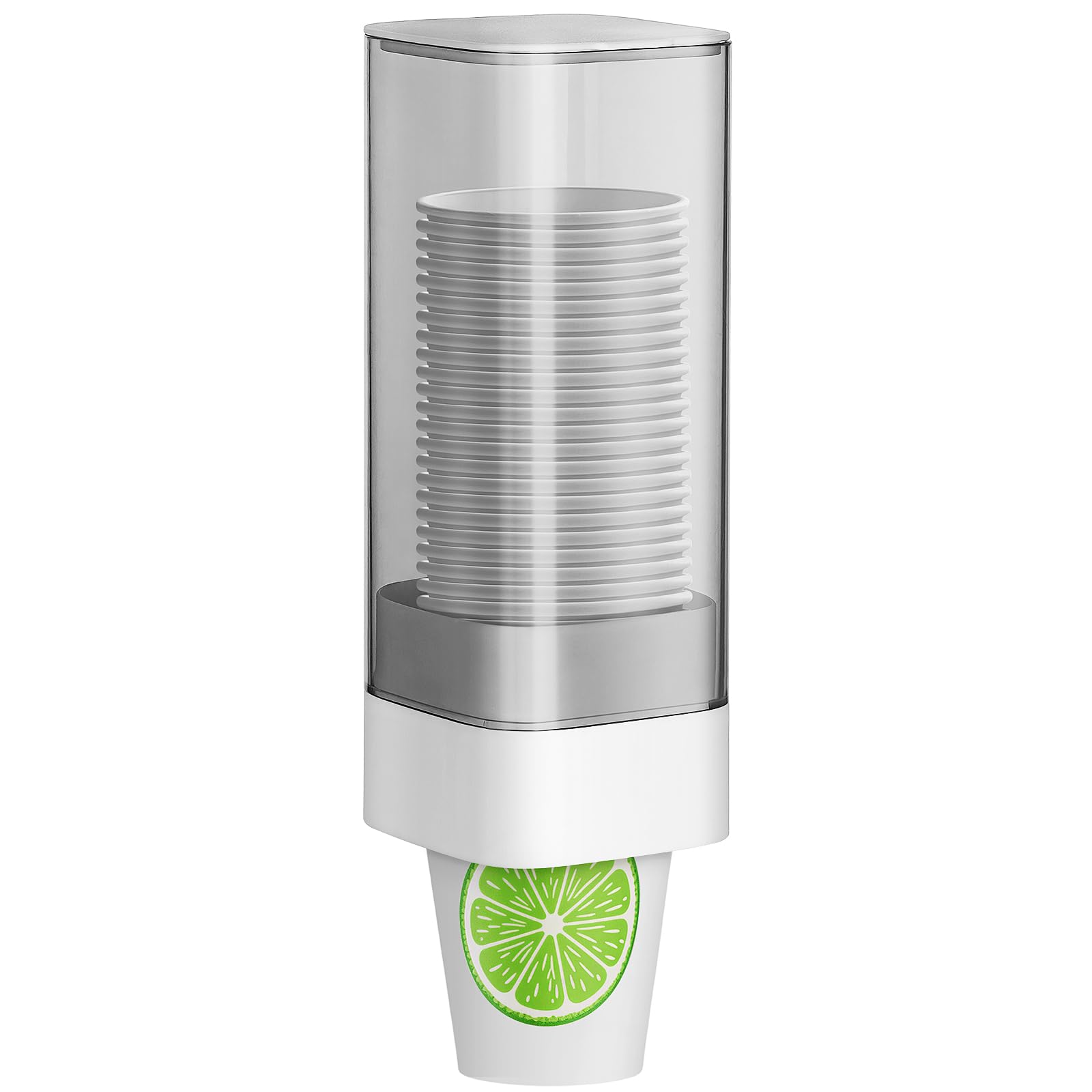 Photo 1 of MYITYARD Cup Dispenser, Pull Type Wall Mount Cup Holder for Water Cooler Fit 3oz-5oz Disposable Paper and Plastic Cups, Bathroom Mouthwash Cup Dispenser for Home, Office, Gym, Hospital (White)
