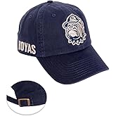 Georgetown University Baseball Hat Hoyas GU Brimmed Embroirderd Hats Cap Adjustable Cloth Strap Adult (Style B) Blue