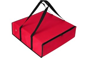 TOGETRUE Pizza Bag, Insulated Pizza Bags for Delivery Carry Hot, Large Pizza Food Delivery Bag for Doordash, Uber Eats, Pizza Warmer Bags for Personal Use, 20 x 20, (Red-black Edge), TTPZB001C