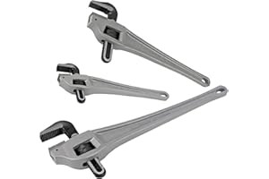KARRYTON Aluminum Offset Pipe Wrench set,Adjustable Jaw Capacity, Heavy Duty Alum Handle Plumbers Wrench with Drop Forged Steel Jaw(CR-V), Perfect Plumbing Tool Exceed GGG Standard