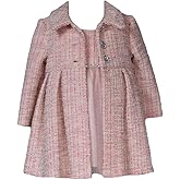 Bonnie Jean Girl's Special Occasion Formal Pink Dress and Coat Set for Baby, Toddler and Little Girls