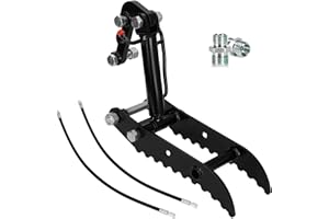 WERHOO Mini Excavator Hydraulic Thumb,Compatible with Typhon&Agt Mini Excavators Under 3 Tons,3-Hole Hydraulic Thumb for Chinese and L-Bracket Classic Mini Excavators,with L-Shaped Bracket&2 Hydraulic Hoses