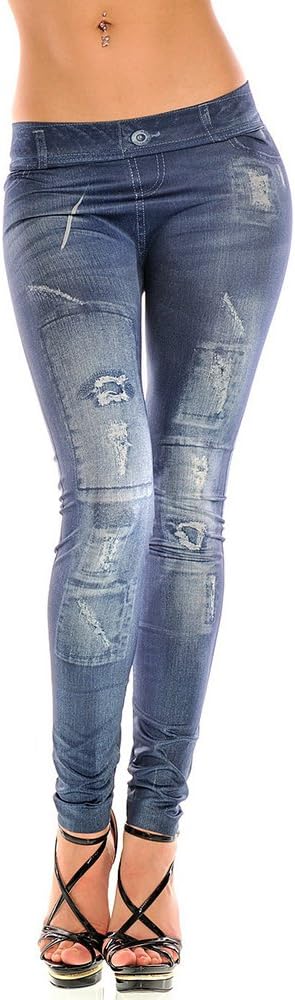 Fvanor 9016 Blue Women Skinny Jeggings Stretchy Sexy Soft Leggings Tights Skinny Pants
