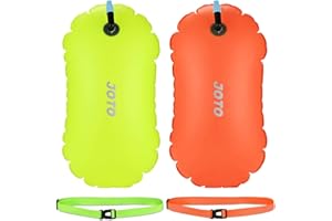 2 Packs JOTO Swim Buoy Float, Swimming Bubble Safety Float with Adjustable Waist Belt for Open Water Swimming Safe Swim Train
