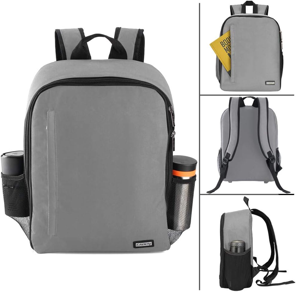 CADeN DSLR Camera Backpack - Capacity can accommodate 2 Cameras 3 Lenses 1 Tripod 15.6" Laptop and Other Photography Accessories compart can be Adjusted Freely Compatible with Canon Nikon Sony (Gray) : Camera & Photo