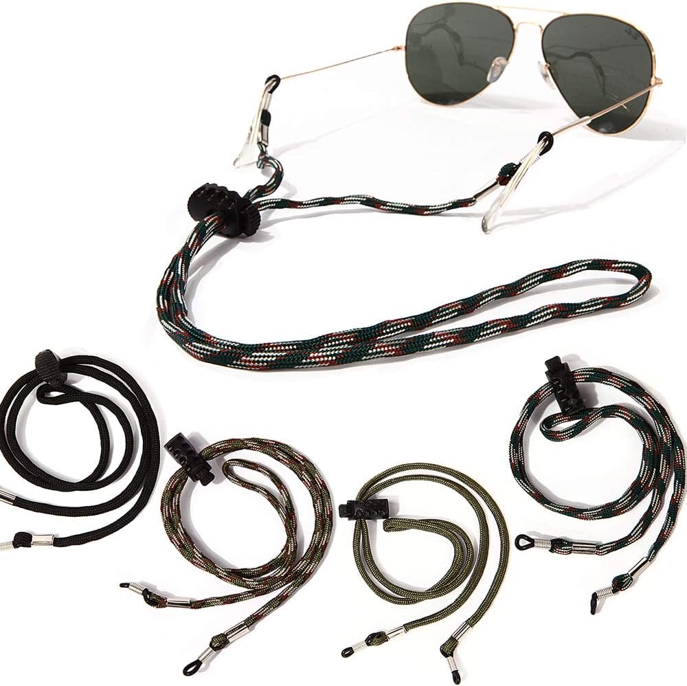 Adjustable Glasses Strap, Outdoor Eyewear Retainer, Sports Safety Eyeglasses Sunglasses Holder, Eyeglasses Neck Cord String（4 Pack）