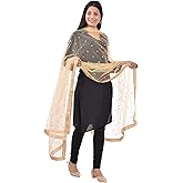 themilestocks Woman's Embellished Net Dupatta Scarf Shawl Wrap Soft Indian Bridal Wedding