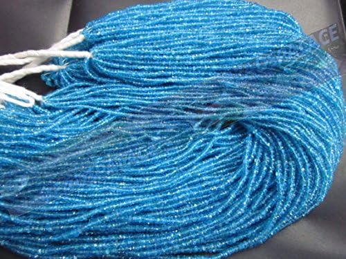 AAA quality apatite neon blue micro faceted rondelle loose gemstone beads 13.5"inch strand wholesale lot price apatite necklace 2mm