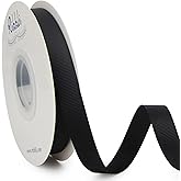Ribbli Black Grosgrain Ribbon, 1/2 inches x Continuous 25 Yards, Use for Bows DIY Hair Accessories,Gift Wrapping, Craft and Sewing