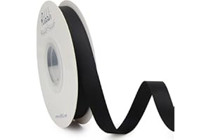 Ribbli Black Grosgrain Ribbon, 1/2 inches x Continuous 25 Yards, Use for Bows DIY Hair Accessories,Gift Wrapping, Craft and Sewing