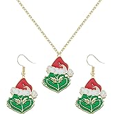 ZGHQHCDRH Christmas Necklace and Earring Set for Women Drop Earrings Necklace Jewelry Set for Xmas Christmas Gifts