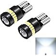 ZKFAR 2 PCS T10 LED Bulbs, 18SMD 3014 1SMD 3030 Chipset, 155 Lumens Super Bright Light 6500K White Light, Car LED Width Light Side Marker Light