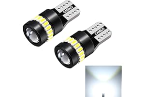 ZKFAR 2 PCS T10 LED Bulbs, 18SMD 3014 1SMD 3030 Chipset, 155 Lumens Super Bright Light 6500K White Light, Car LED Width Light Side Marker Light