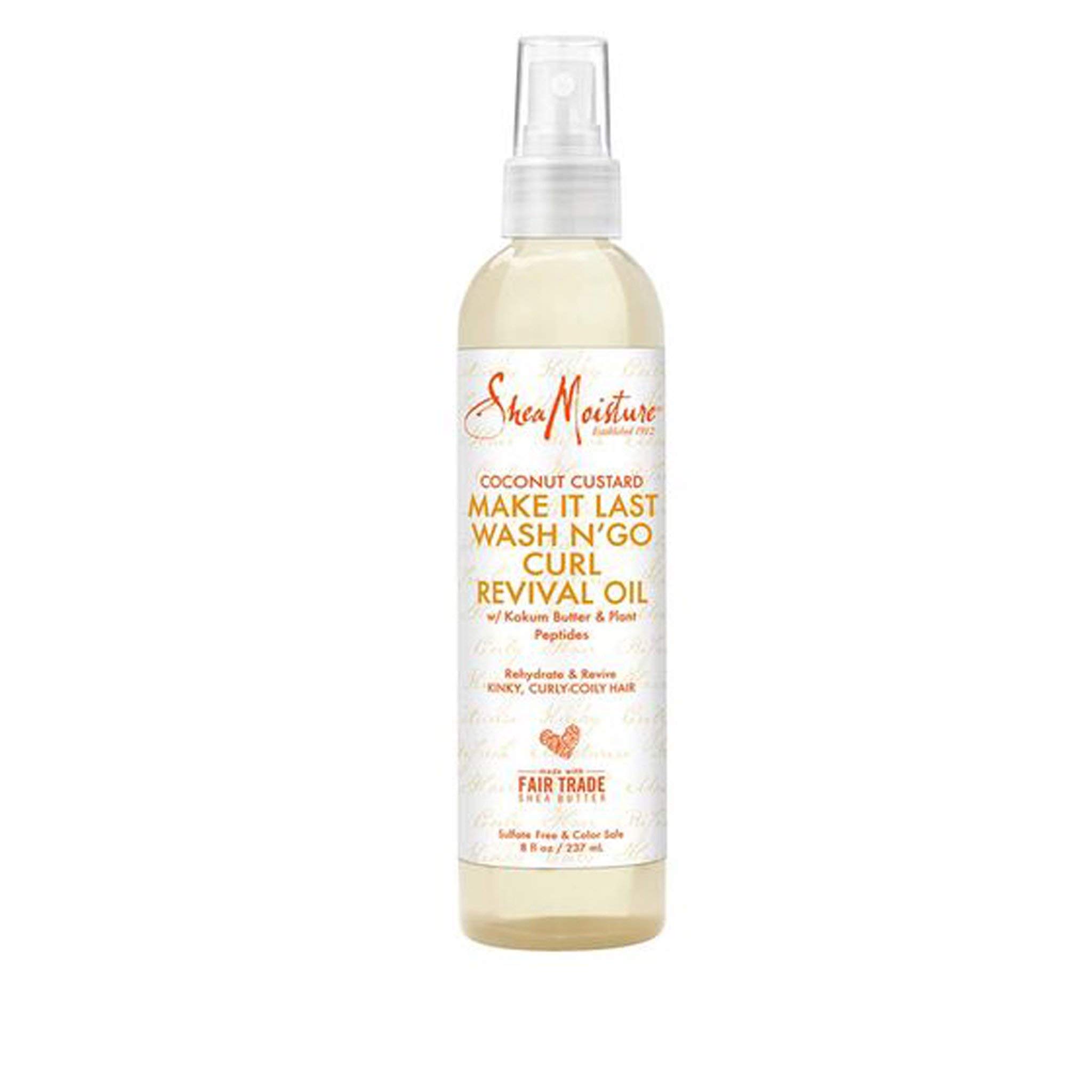 Shea Moisture Coconut Custard Make It Last Wash N Go Curl Revival Oil, 8 oz