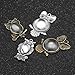 Accmor 20 Pcs Owl Pendant Trays with 20 Pcs Glass Cabochon Clear Dome, Different Shape Pendant Blank bezels for Jewelry Making, Totally 40 Pcs