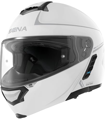 Sena Momentum Pro Dual Integrated BT Full Face Helmet - Glossy White