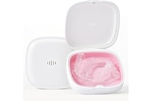 Gaboolo Retainer Case Slim Aligner Case with Vent Holes Removable Inner Tray Silicone for Easy Cleaning (1Pack White Pink)