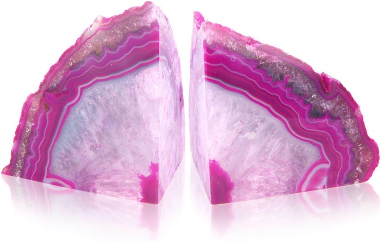 NaturalHistoryDirect | Agate Bookends | Pink