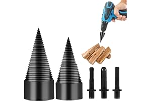 XHJZGCTECH 42mm/32mm Firewood Splitter Drill Bits, Firewood Log Splitter Drill Bits,Heavy Duty Electric Drills Screw Cone Driver with Round/Hex/Square/Shank，Cones Kindling Wood Splitting Logs Bits Tools