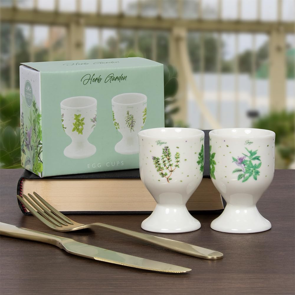 The Leonardo Collection LP95063 Herb Garden Egg Cups (Set of 2), Fine China, Boxed