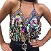 Wuchieal Sequin Halter Bra Top Salsa Belly Dance Boho Festival Clubbing Tribal Bra BH Top