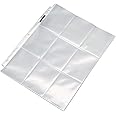 Amazon Basics 9 Sleeve Card Protectors Binder Sheet for Secure Card Storage, 100 Pack, Transparent