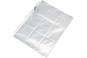鶹 Basics Lot de 100 protège-cartes à 9 pochettes pour un rangement sécurisé des cartes, transparent