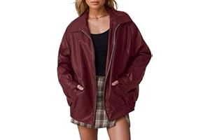 APRROOT Leather Jacket Women Oversized Faux Motorcycle Bomber Jackets Fall Fashion Outfits 2025 Winter Clothes with Pocket